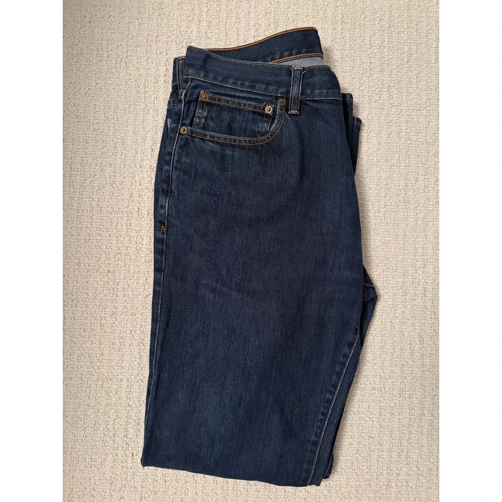 J.Crew The Bleecker Mens Dark Wash Straight Leg Denim Jeans 32x32 Blue